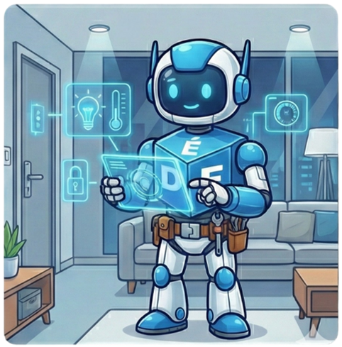 Mascote DÉF - Casa Inteligente
